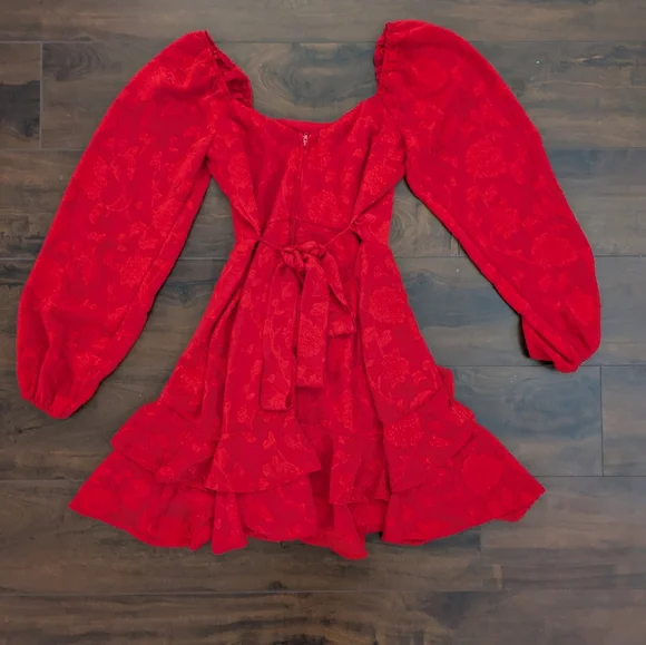 Francesca's Long Sleeve Red Dress - Picture 3 of 5